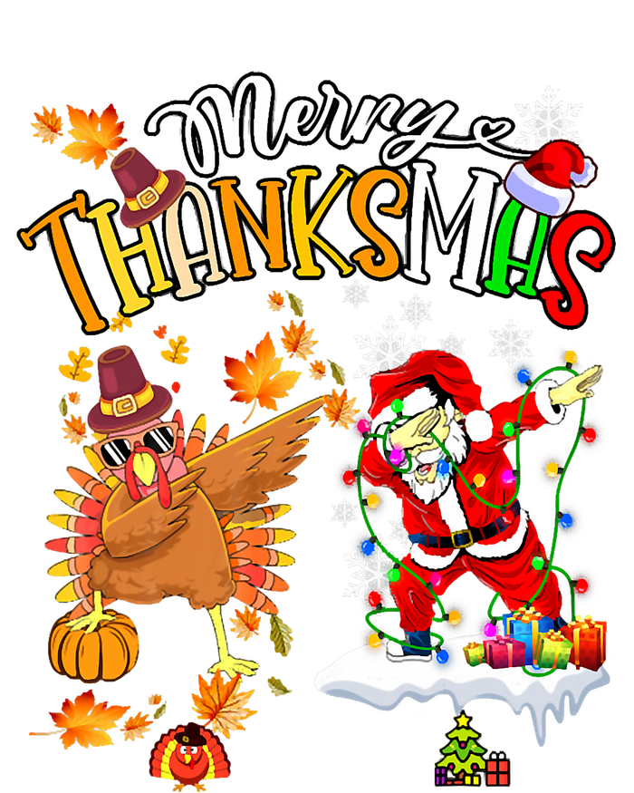 Merry Thanksmas Thanksgiving Christmas Turkey Santa Dabbing Tall Long Sleeve T-Shirt