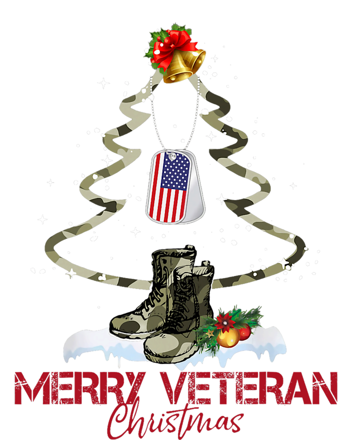 Merry Veteran Christmas Army Camo Xmas Tree Christmas Yupoong Adult 5-Panel Trucker Hat