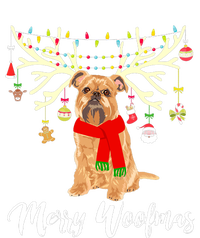 Merry Woofmas Brussels Griffon Reindeer Christmas Dog Women's Long Sleeve Flannel Pajama Set 