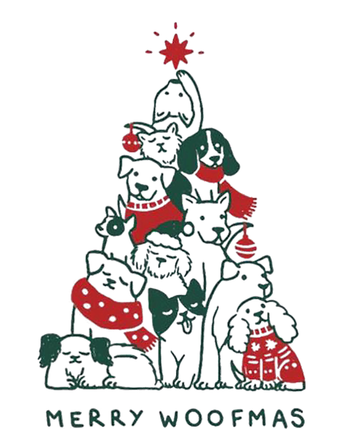 Merry Woofmas Funny Dogs Christmas Tree Xmas Gift Canvas