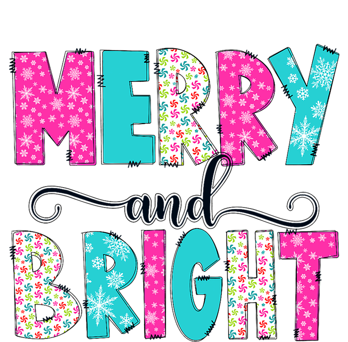 Merry And Bright Christmas Cute Family Xmas Holiday Women's Crop Top Tee