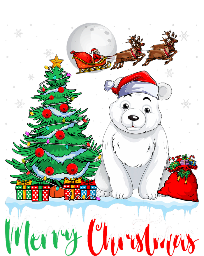 Polar Bear Wearing Santa Hat Xmas Merry Christmas Polar Bear Flexfit Unipanel Trucker Cap