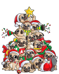 Pug Christmas Tree Dog Santa Xmas Merry Dogmas Long Sleeve Pajama Set