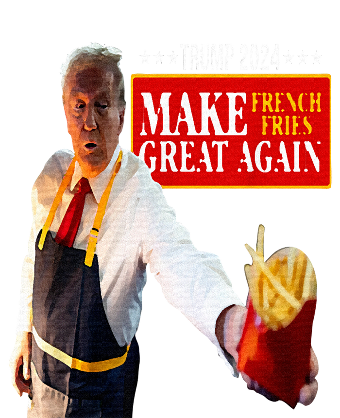 Donald Trump 2024 French Fry Make French Fries Great Again 7-Panel Snapback Hat