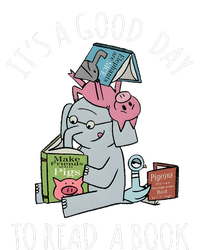 Its A Good Day To Read Book Lover Cute Pig And Elephant Dry Zone Grid Polo