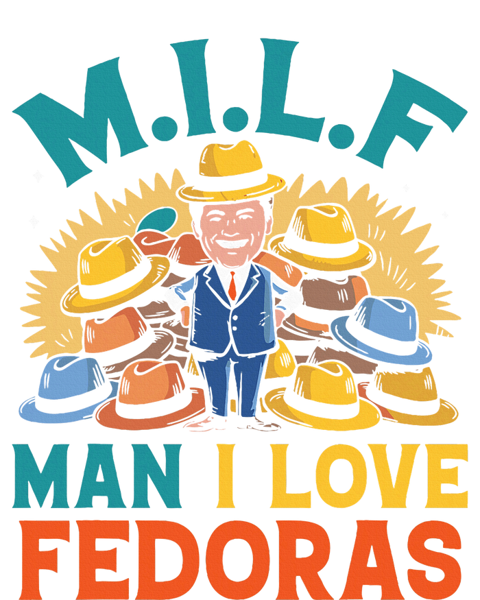 Milf Man I Love Fedoras Funny Hat Lover Stripe Pom Pom Beanie