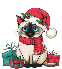 Siamese Cat Xmas Holiday Santa Siamese Cat Christmas Full-Length Apron With Pockets