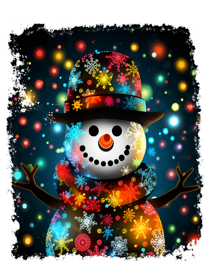 Snowman Merry Christmas Lights Kids T-Shirt