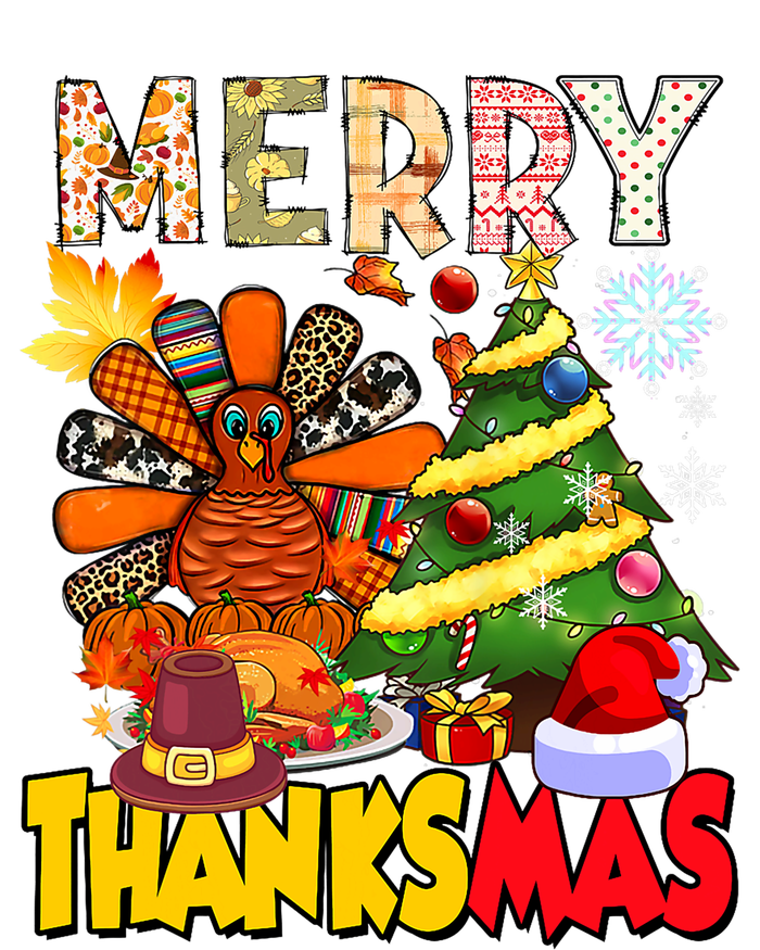 Thanksgiving Christmas Turkey Pine Tree Merry Thanksmas Xmas T-Shirt