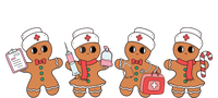 Gingerbread Nurse Christmas Wool Snapback Cap