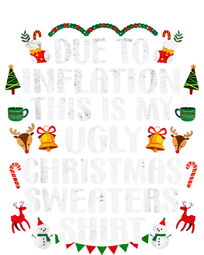 Funny Due To Inflation Ugly Christmas Sweaters Women's Strappy Tank