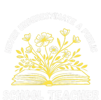 Never Underestimate A Public School Teacher Floral Books T-Shirt