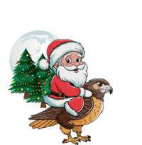 Funny Christmas Tree Lights Santa Claus Riding Hawk T-Shirt