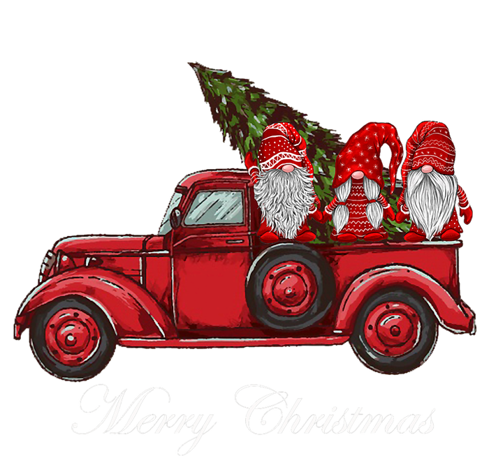 Three Gnomes In Red Truck With Merry Christmas Tree T-Shirt