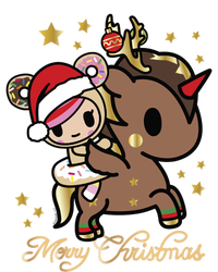 Tokidoki Christmas Merry Christmas Donutella Naughty Or Nice Long Sleeve Softstyle Adult Sport Polo