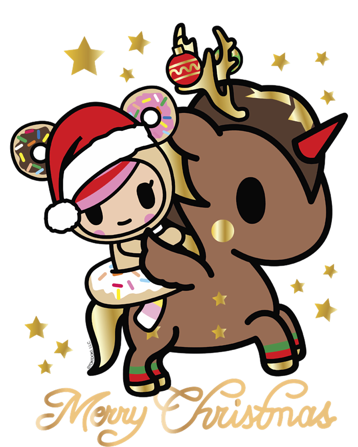 Tokidoki Christmas Merry Christmas Donutella Naughty Or Nice Long Sleeve Softstyle Adult Sport Polo