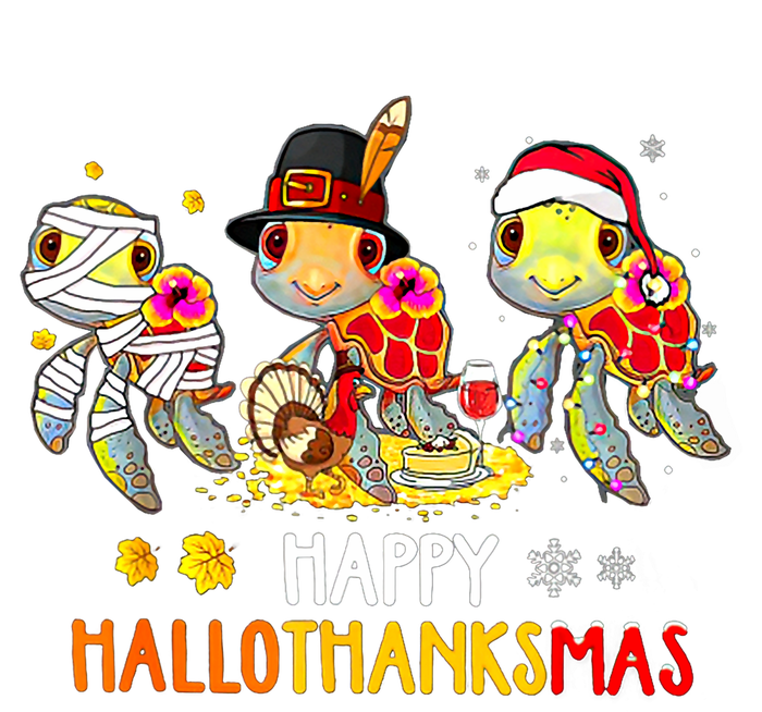 Turtles Halloween And Merry Christmas Happy Hallothanksmas T-Shirt