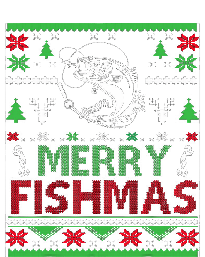 Ugly Fishing Christmas Bass Fish Apparel Merry Fishmas. T-Shirt