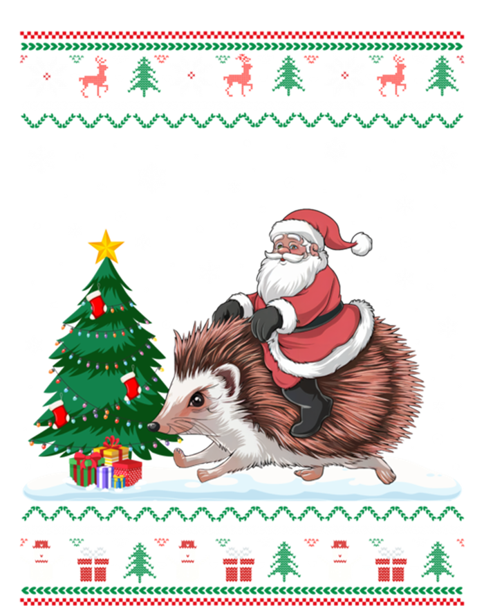 Xmas Santa Riding Hedgehog Ugly Christmas Tree Lights Tall T-Shirt