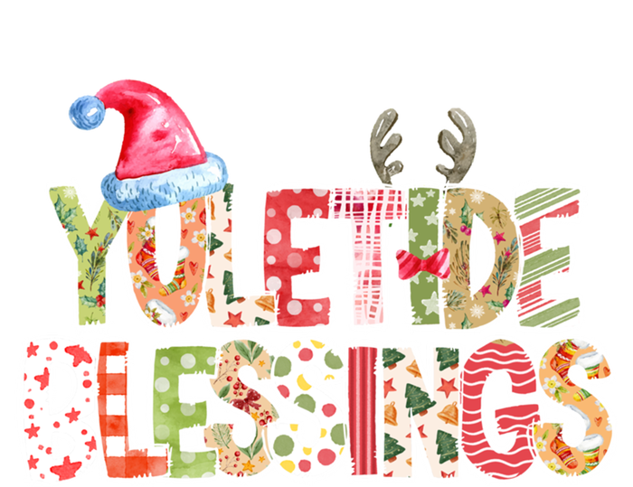 Yuletide Blessings Christmas Santa’S Hat Reindeer Antlers Sweatshirt