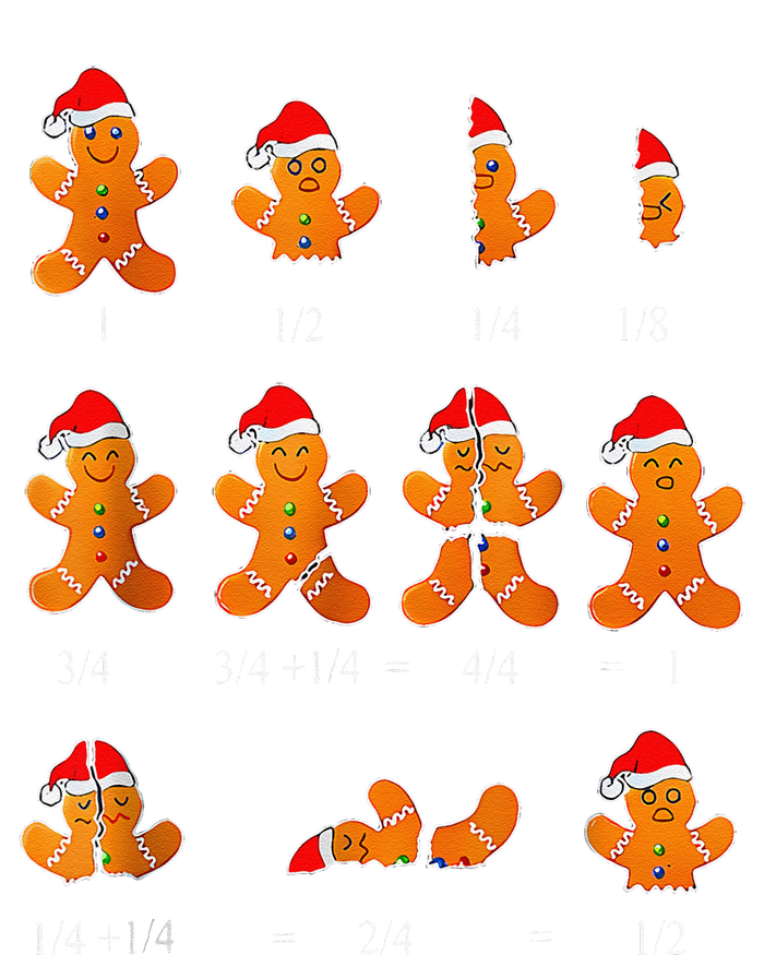 Christmas Math Teacher Equation Gingerbread With Santa Hat Tie-Dye T-Shirt