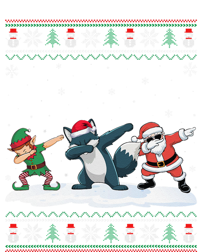 Dabbing Santa Elf Arctic Fox Christmas Poster