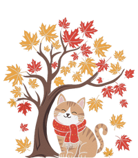 ItS Fall YAll Cat Leaf Fall Tree Happy Autumn Thanksgiving Women's Knotted Racerback Tank