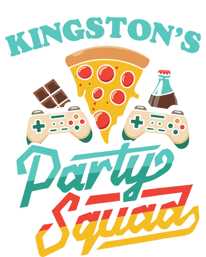 KingstonS Party Squad Pizza Gaming Birthday Party Kids Hoodie