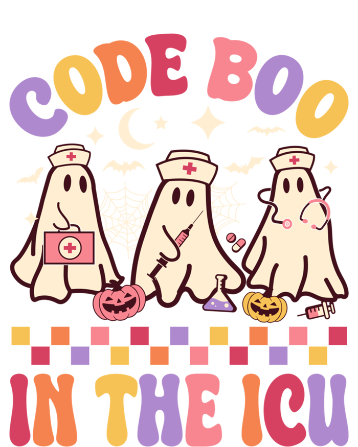 Code Boo In The Icu Nurse Halloween Ghost Fun Great Gift V-Neck T-Shirt