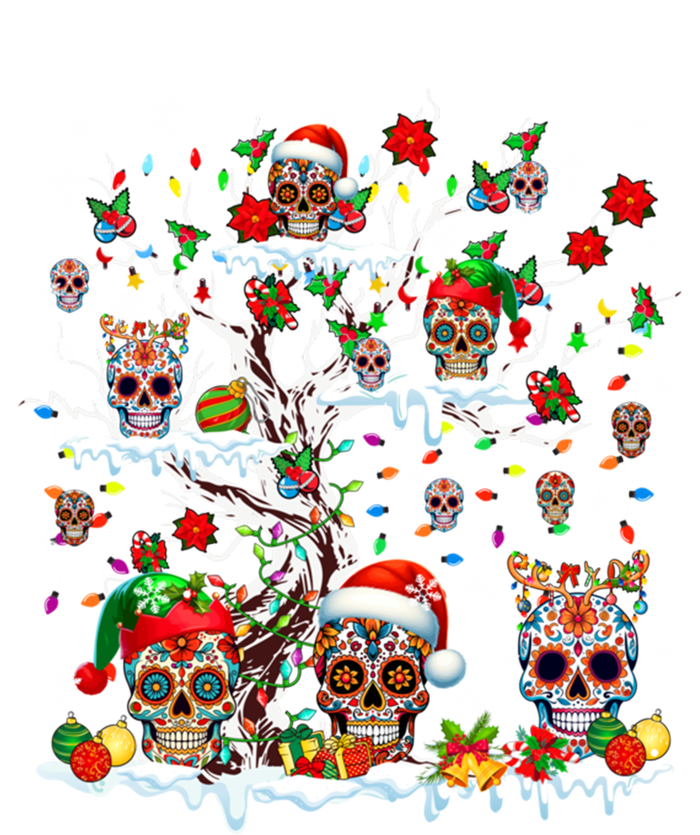 Colorful Mexican Floral Skulls On Christmas Tree Family Sweatshirt