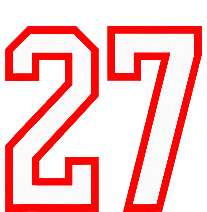 Number 27 White Red Sport Varsity Number 27 T-Shirt