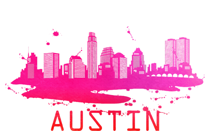 Modern Austin Cityscape Souvenir Austin Texas Skyline Softstyle Adult Sport Polo