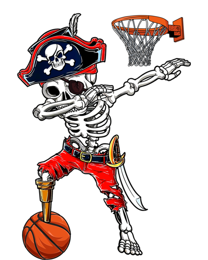 Dabbing Skeleton Pirate And Basketball Ball Halloween Costume Cute Gift Hoodie