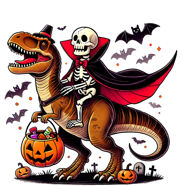 Funny Vampire Skeleton Rider Dinosaur Halloween Costume Funny Gift T-Shirt