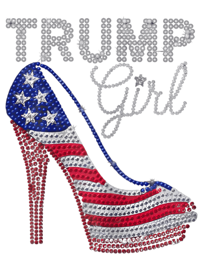 Trump Girl Stilettos High Heel American Flag Bling Womens Funnel Neck Pullover Hood