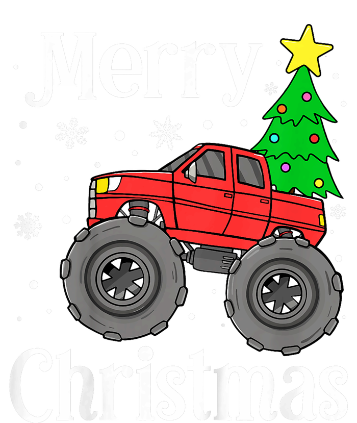 Monster Truck Merry Christmas Tree Snowflakes T-Shirt