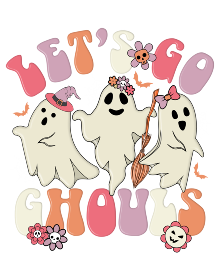 LetS Go Ghouls Halloween Ghost Retro Groovy Meaningful Gift Ladies Long Sleeve Shirt