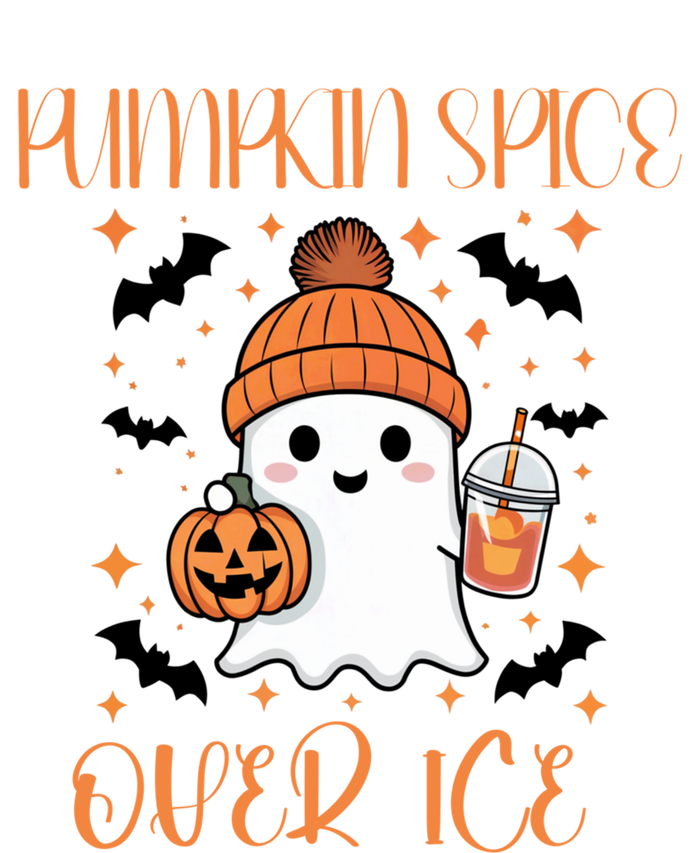 Pumpkin Spice Over Ice Cute Ghost Iced Coffee Vibes Gift T-Shirt