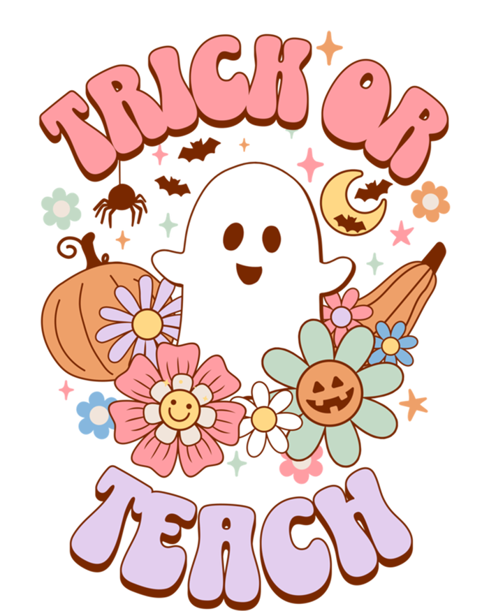 Retro Trick Or Teach Halloween Ghost For Teachers Gift T-Shirt