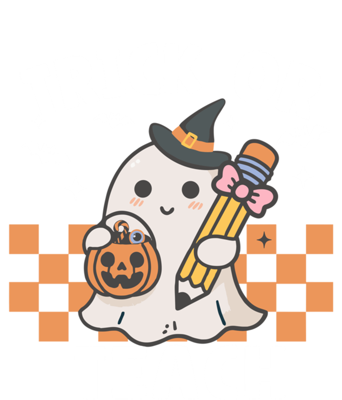 Retro Trick Or Teach Halloween Teacher Ghost Spooky Season Gift T-Shirt