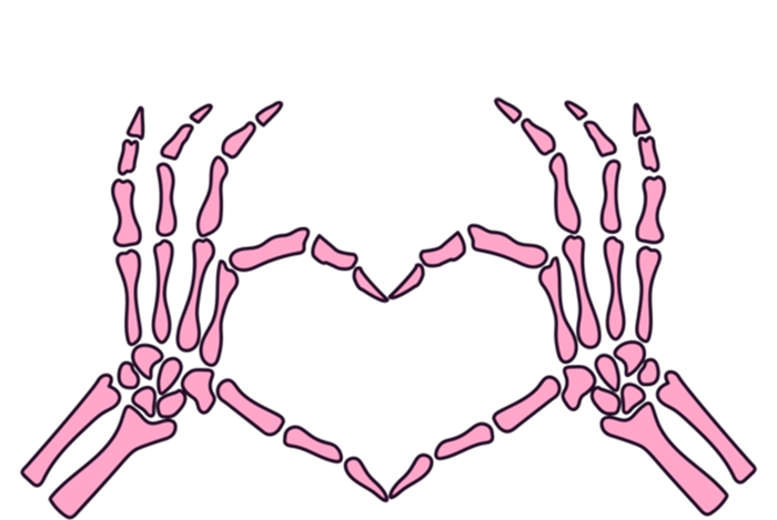 Skeleton Hands Heart Sign Retro Costume Halloween Gift T-Shirt