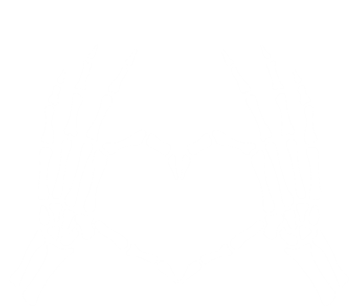 Skeleton Hand Heart Sign Funny Bones Halloween Costume Gift Ladies Long Sleeve Shirt