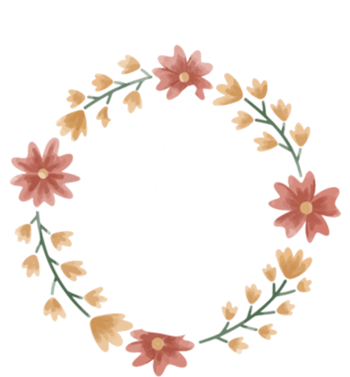 Skeleton Hand Peace Sign Bone Flowers Meaningful Gift T-Shirt