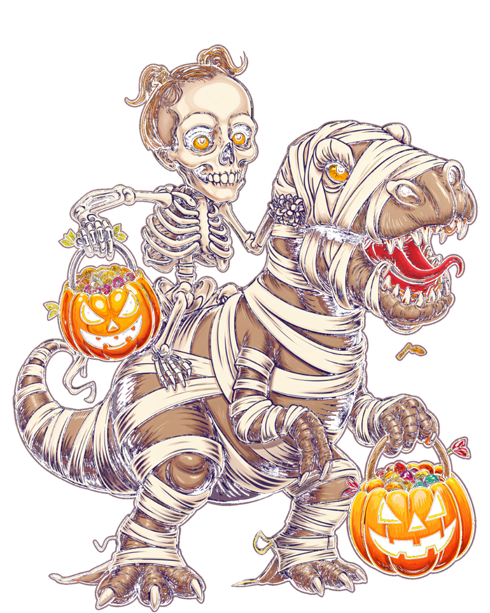 Skeleton Mummy Dinosaur Halloween Pumpkin Trick Treat Funny Gift T-Shirt