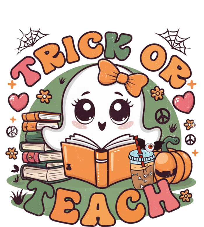 Teacher Halloween Trick Or Teach Cute Ghost Coffee Pumpkins Gift T-Shirt