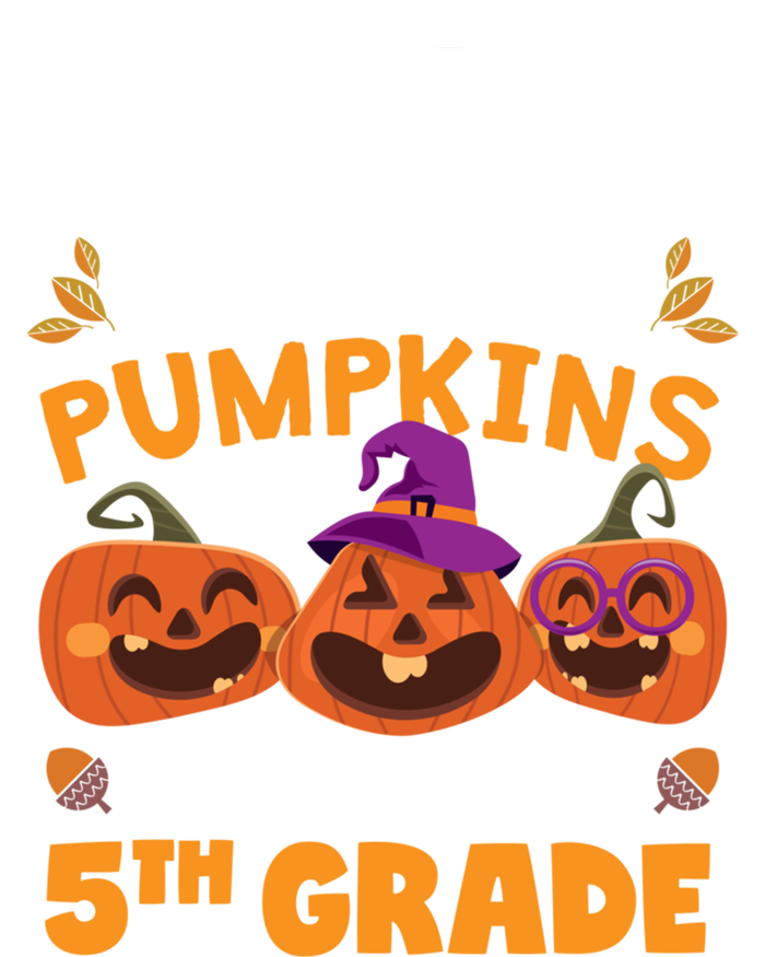 Teacher Halloween 5th Grade Teacher Cutest Pumpkins In Patch Cool Gift Women's Flannel Pajama Set