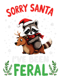 Funny Christmas Holiday Raccoon Sorry Santa IVe Been Feral 7-Panel Snapback Hat