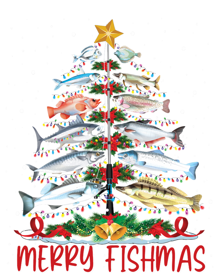 Fish Fishing Rod Christmas Tree Fisherman Merry Fishmas T-Shirt