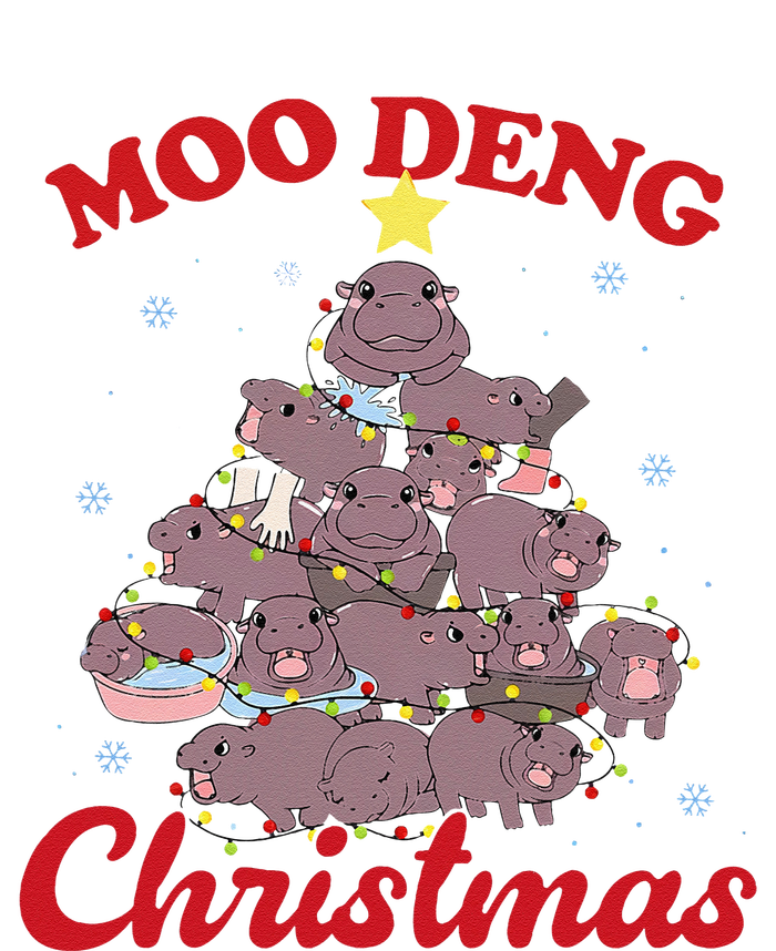 Moo Deng Christmas Tree Baby Hippo Funny Animal Kids Tie-Dye T-Shirt