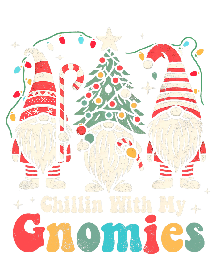 Groovy Chillin With My Gnomies Funny Christmas Family Gnomes T-Shirt